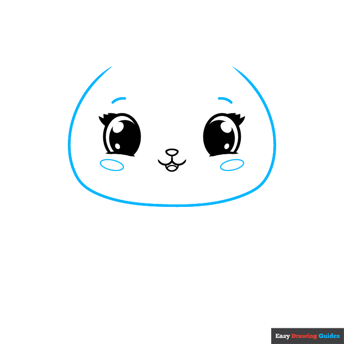 Easy Cute Cat step-by-step drawing tutorial: step 4