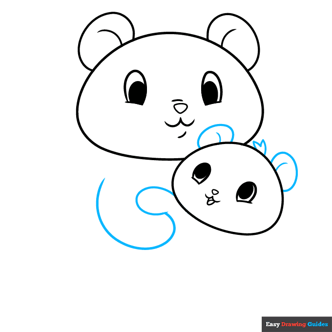 mom and baby panda step-by-step drawing tutorial: step 4