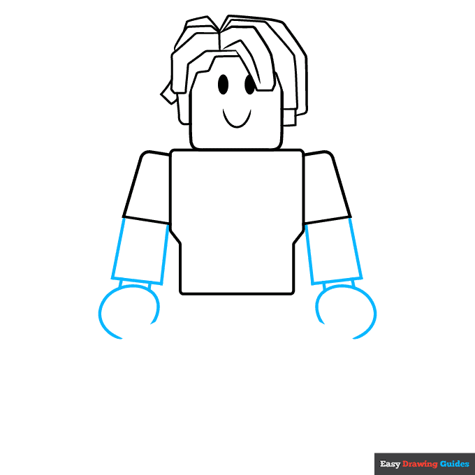Bacon Hair from Roblox step-by-step drawing tutorial: step 5