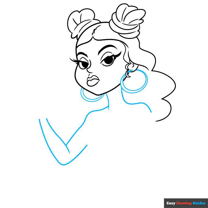 Baddie step-by-step drawing tutorial: step 5