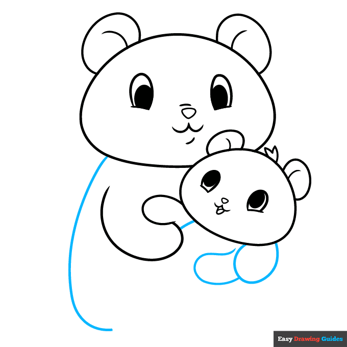 mom and baby panda step-by-step drawing tutorial: step 5