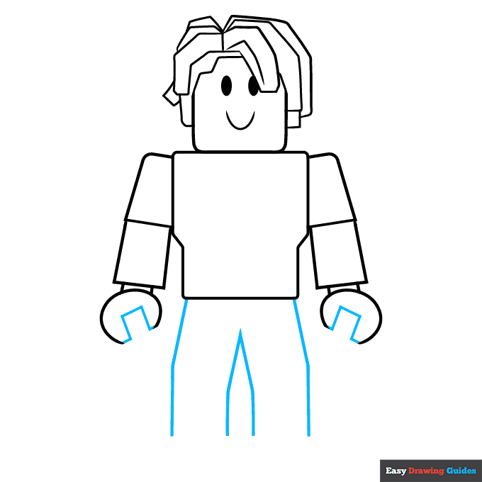 Bacon Hair from Roblox step-by-step drawing tutorial: step 6
