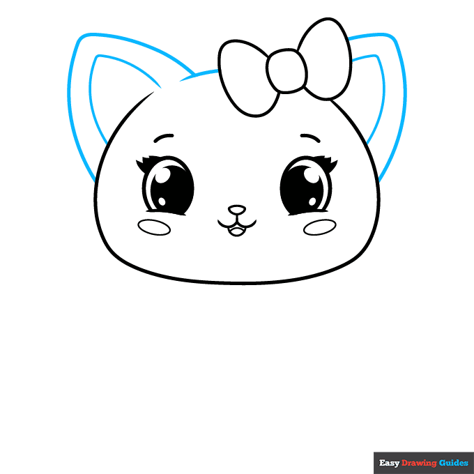 Easy Cute Cat step-by-step drawing tutorial: step 6