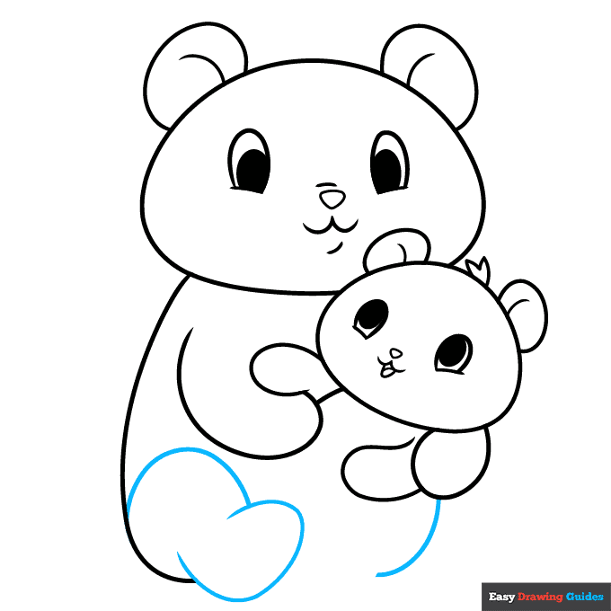 mom and baby panda step-by-step drawing tutorial: step 6