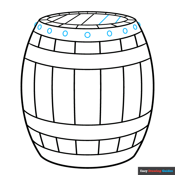 Barrel step-by-step drawing tutorial: step 7