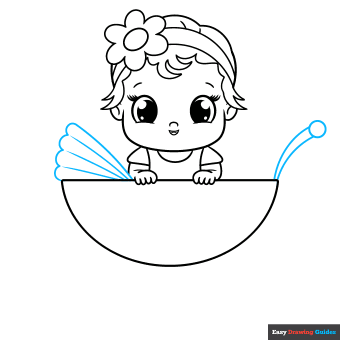 Easy Baby Girl step-by-step drawing tutorial: step 7