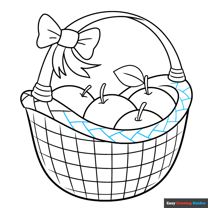 basket step-by-step drawing tutorial: step 8