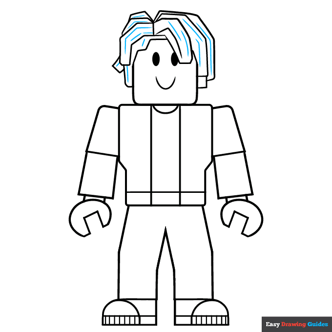 Bacon Hair from Roblox step-by-step drawing tutorial: step 9
