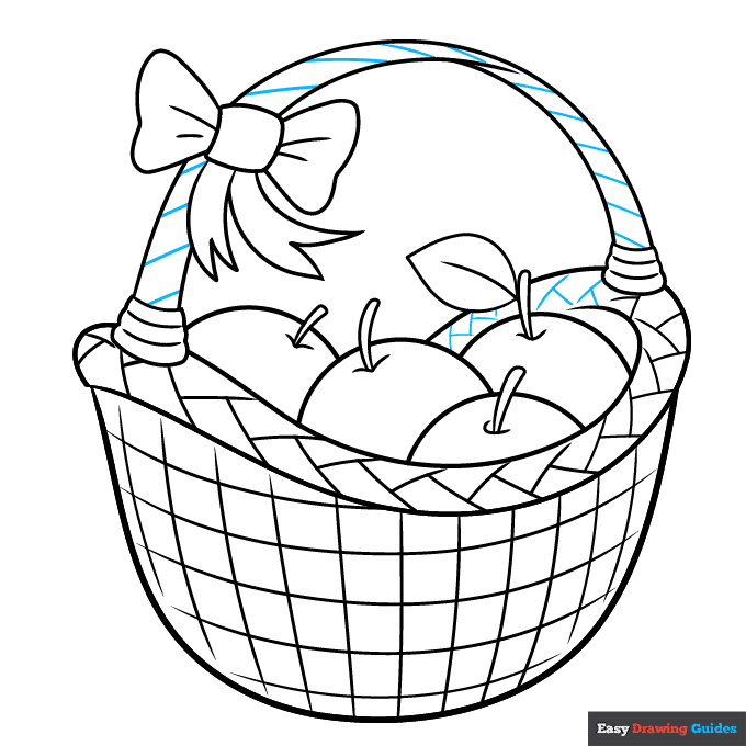 basket step-by-step drawing tutorial: step 9