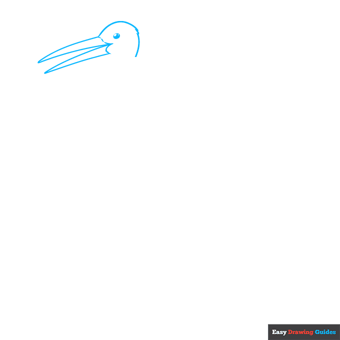 Stork step-by-step drawing tutorial: step 1