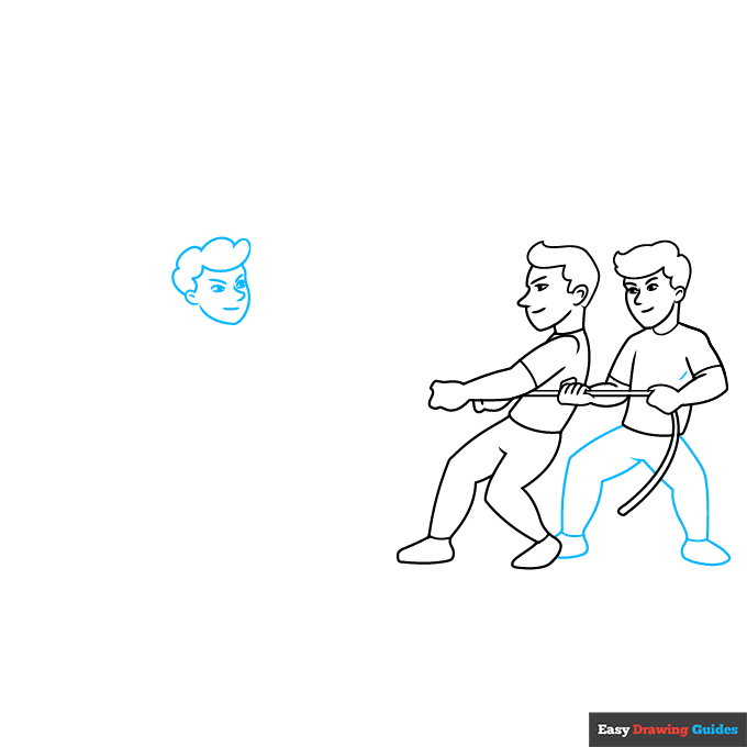 Tug of War step-by-step drawing tutorial: step 5