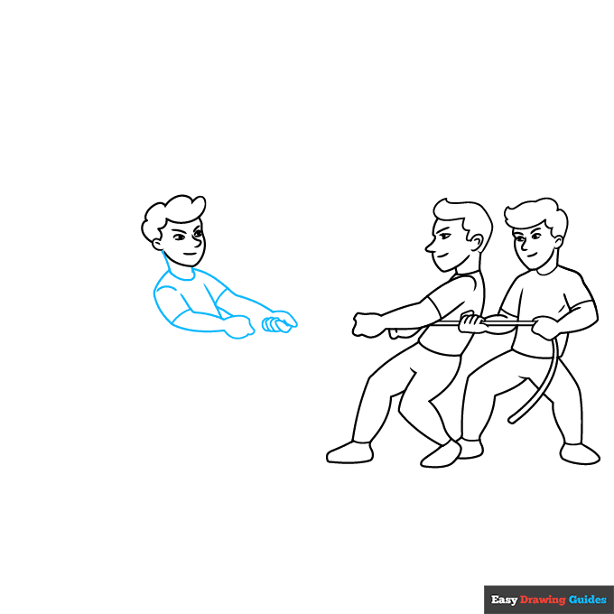 Tug of War step-by-step drawing tutorial: step 6