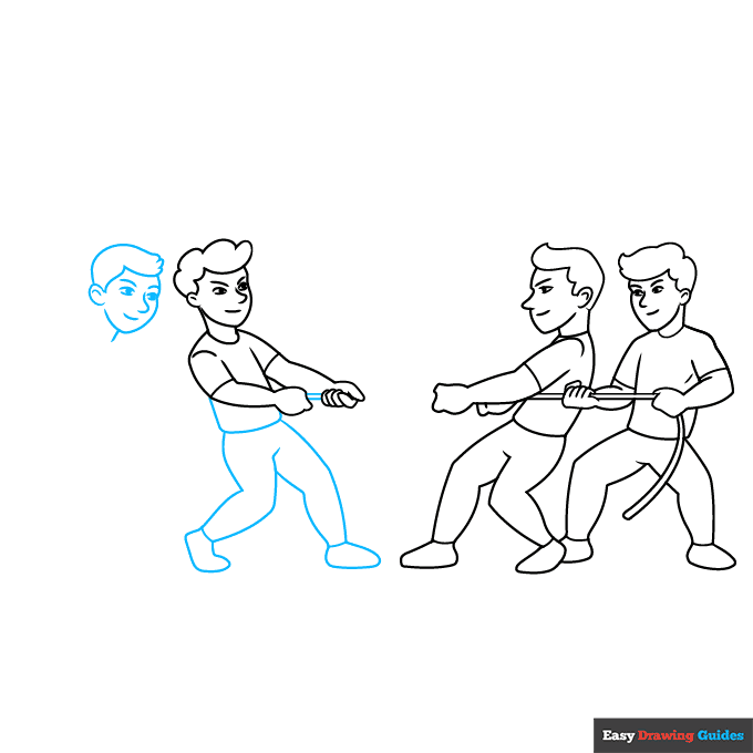 Tug of War step-by-step drawing tutorial: step 7