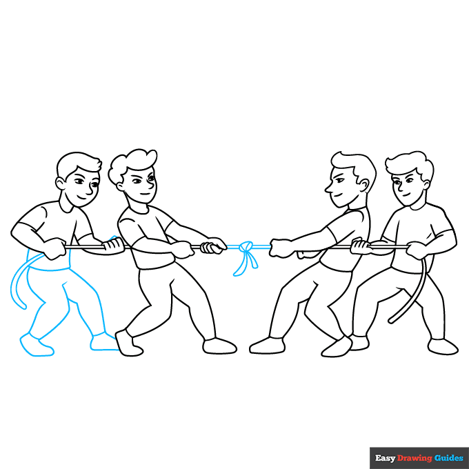 Tug of War step-by-step drawing tutorial: step 9