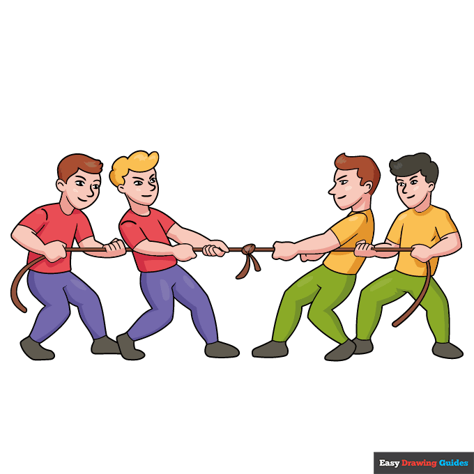 Tug of War step-by-step drawing tutorial: step 11