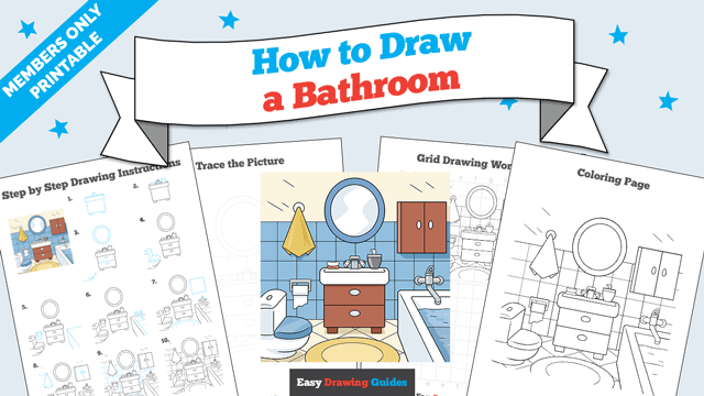 How to Draw a Bathroom Printable Thumbnail