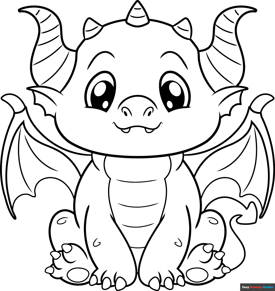 Free Printable Cute Dragon Coloring Page