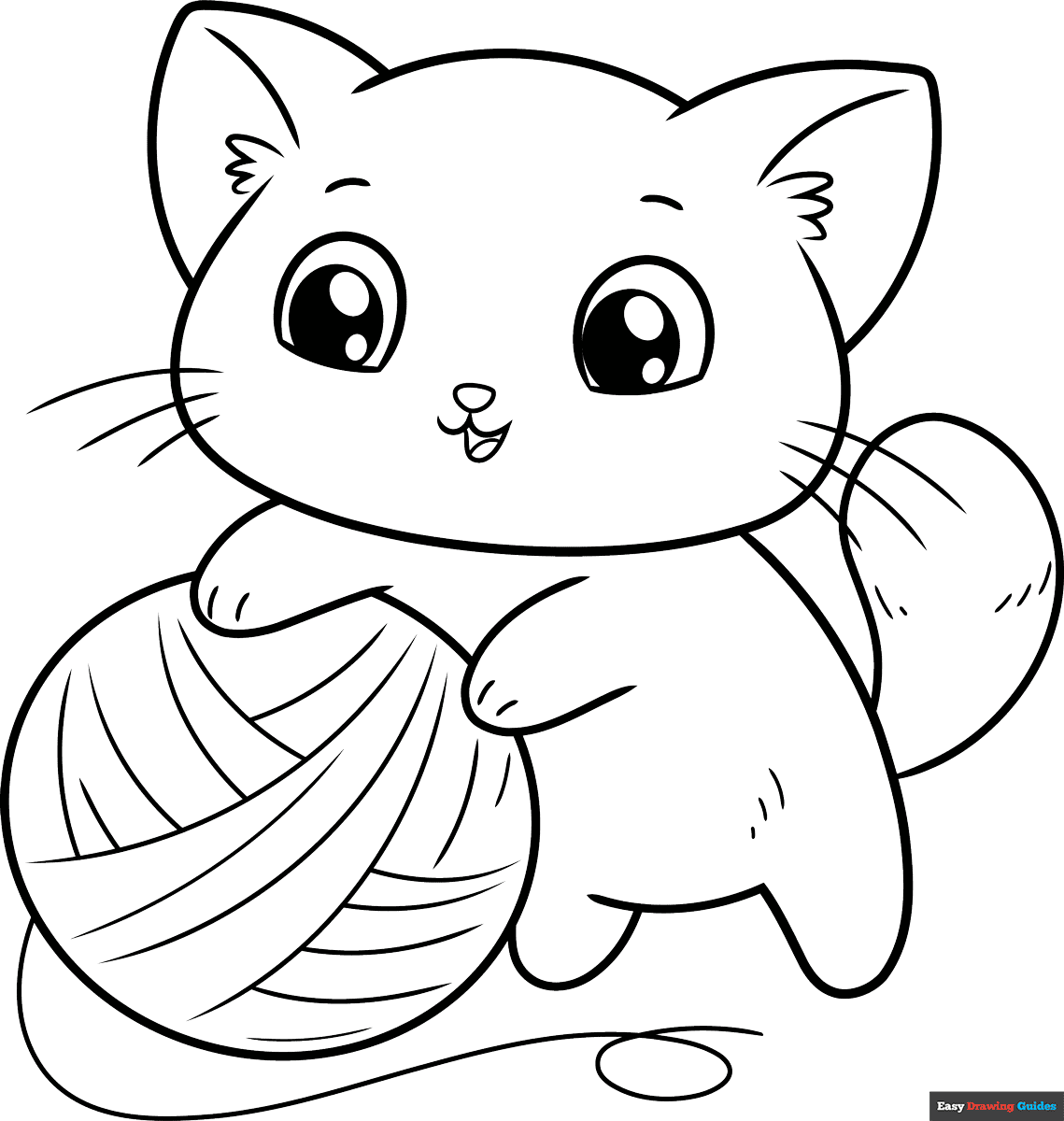 Free Printable Cute Cat Coloring Page