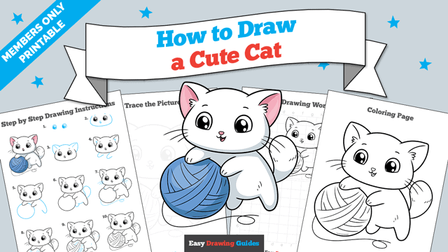How to draw a Cute Cat Printable Thumbnail