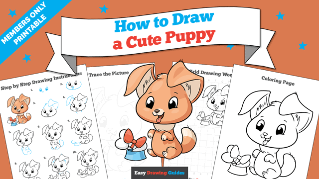 How to draw a Cute Puppy Printable Thumbnail