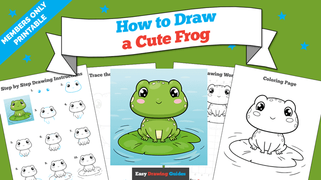 How to Draw a Cute Frog Printable Thumbnail