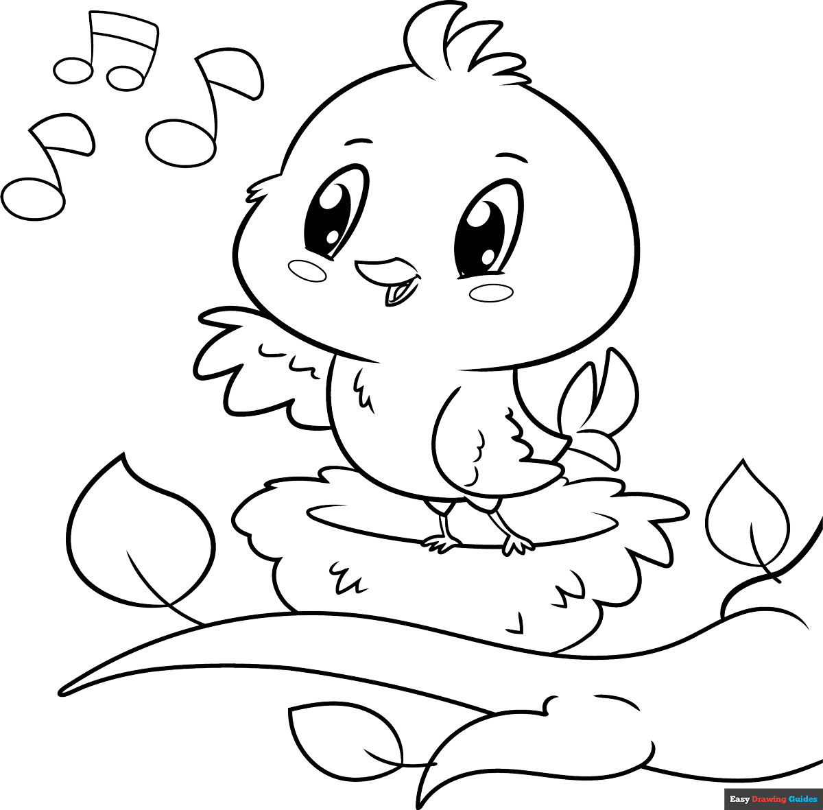 Free printable Cute Bird coloring page