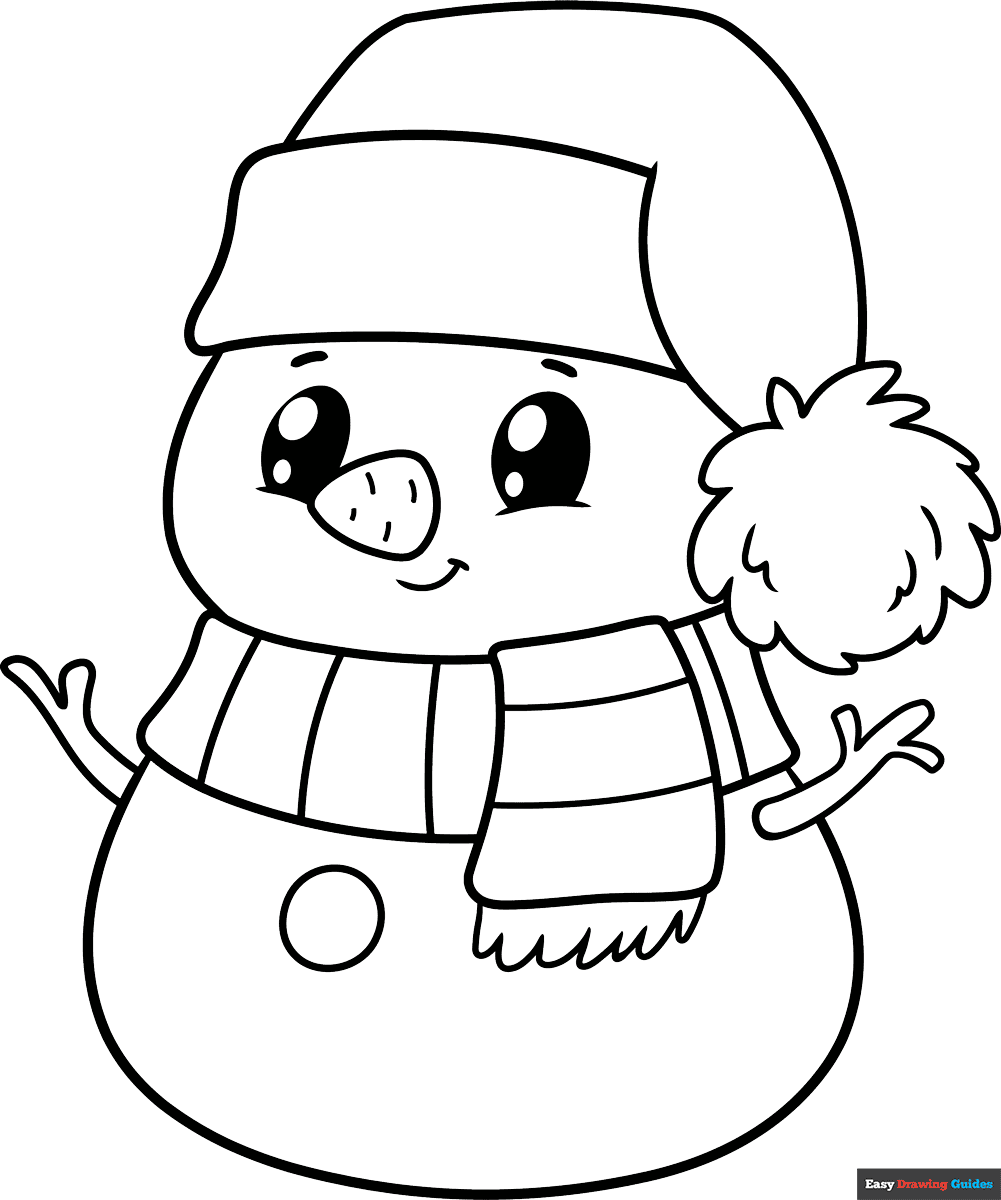 Free printable Cute Snowman coloring page