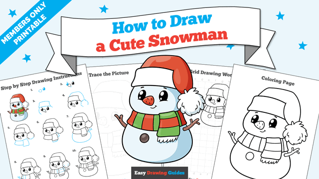 How to Draw a Cute Snowman Printable Thumbnail