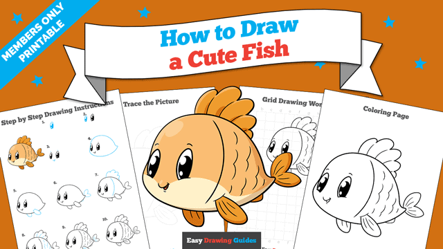 How to Draw a Cute Fish Printable Thumbnail