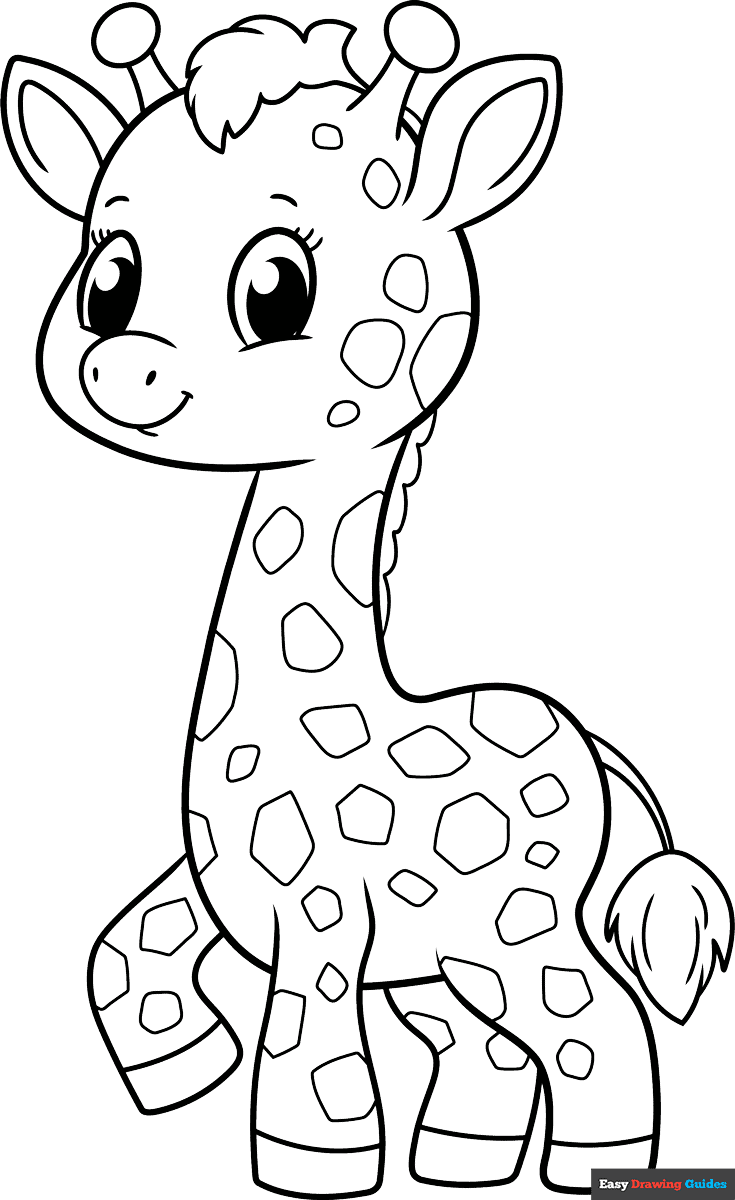 Free printable Cute Giraffe coloring page