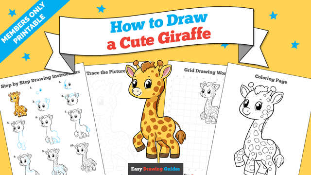 How to Draw a Cute Giraffe Printable Thumbnail