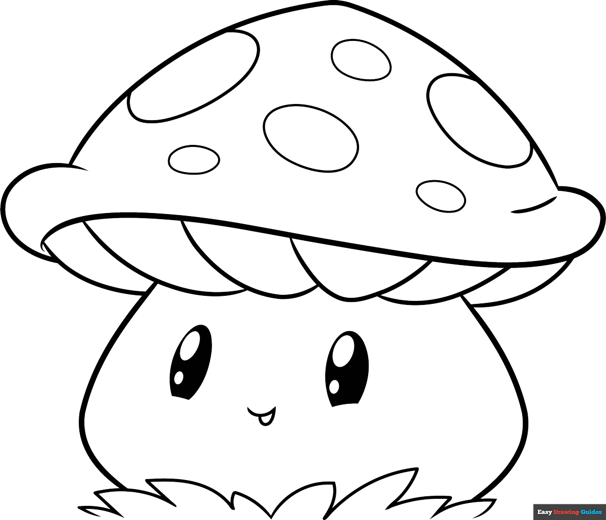 Free printable Cute Mushroom coloring page