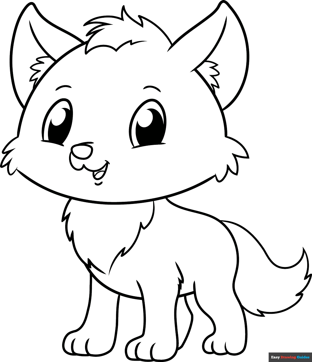 Free printable Cute Wolf coloring page