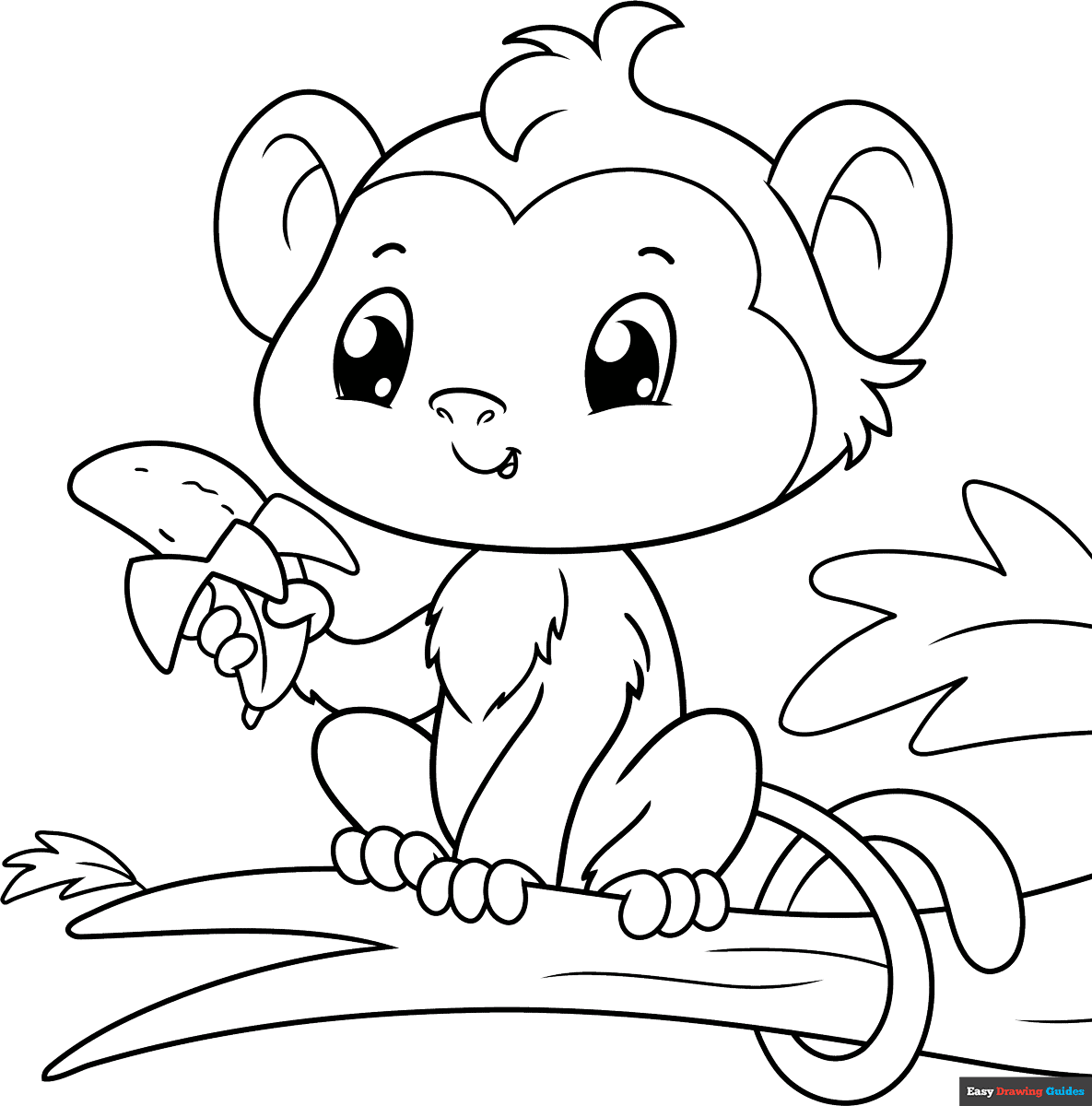Free printable Cute Monkey coloring page