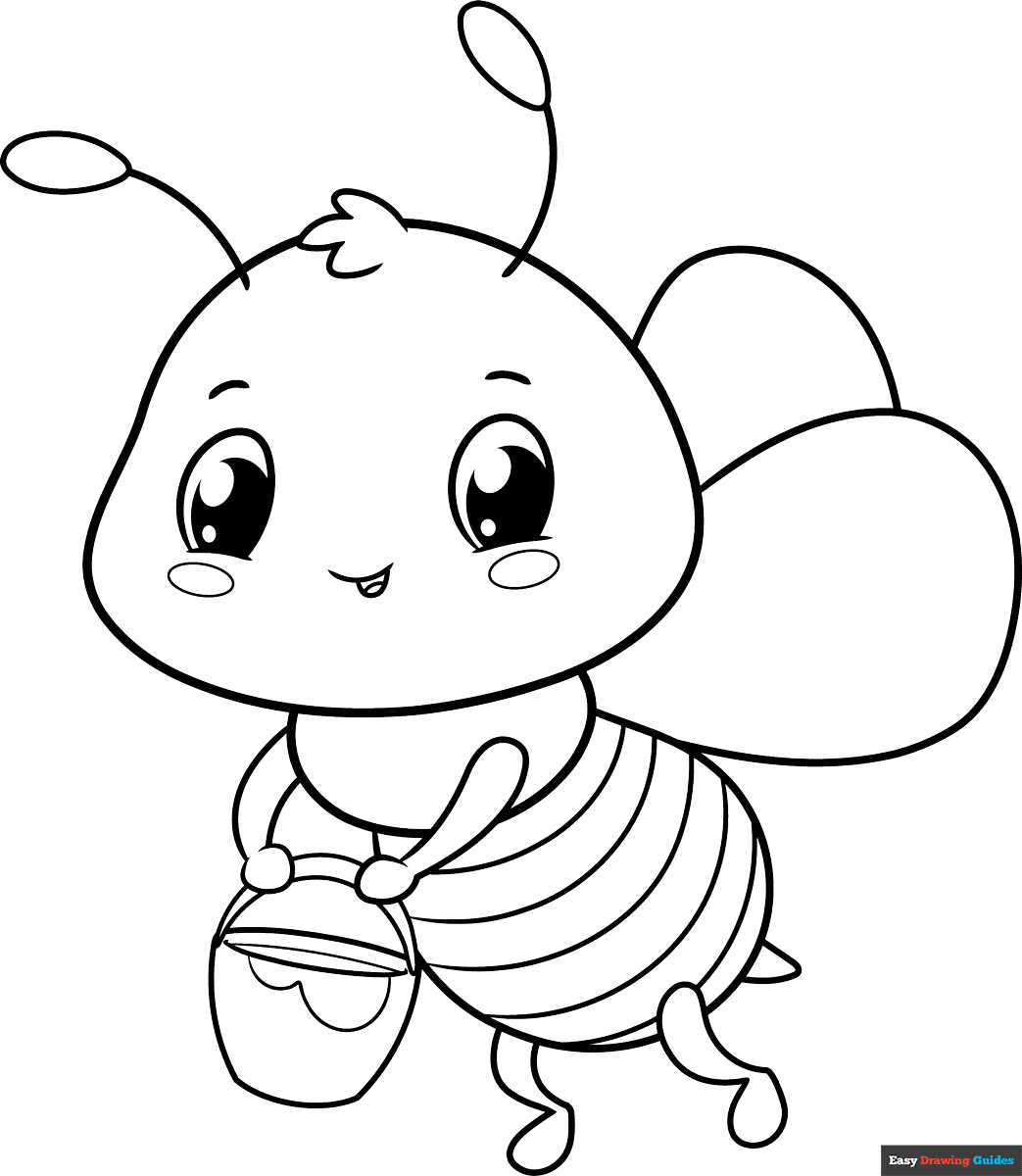 Free printable Cute Bee coloring page