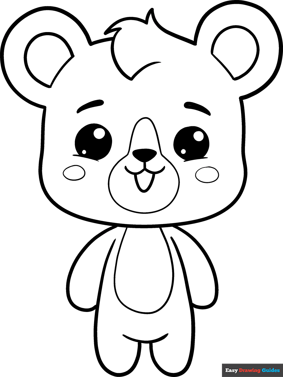 Free printable cute bear coloring page