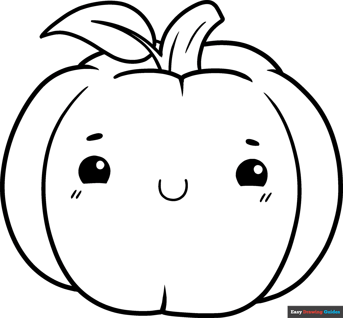 Free printable cute pumpkin coloring page