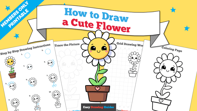 How to Draw a Cute Flower Printable Image