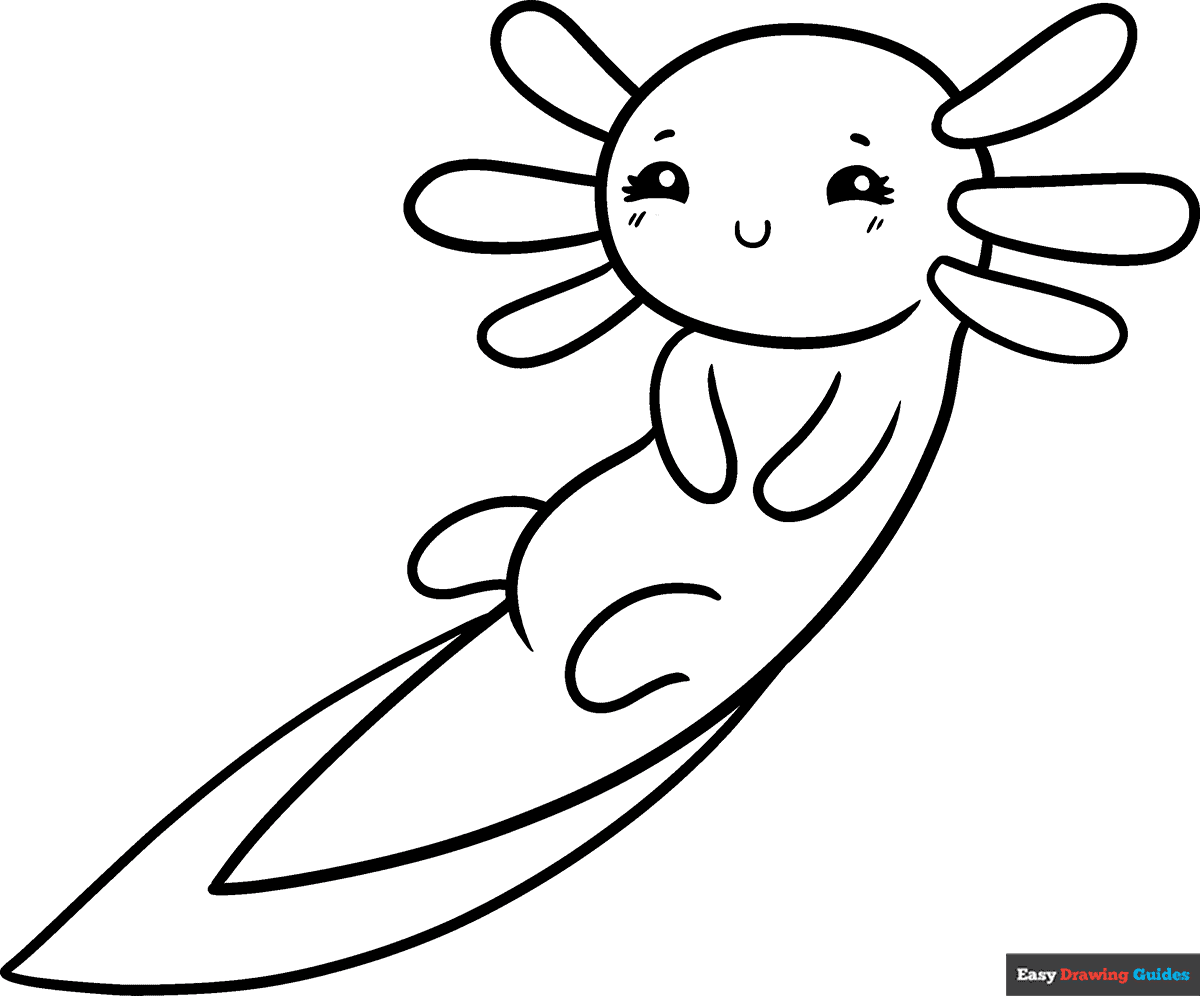 How to Draw a Cute Axolotl Coloring Image