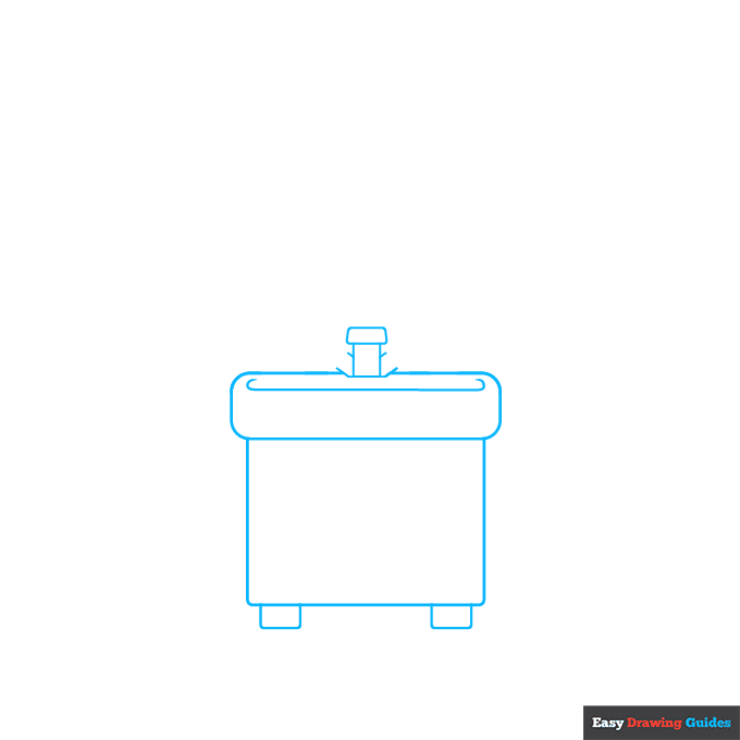 Bathroom step-by-step drawing tutorial: step 1