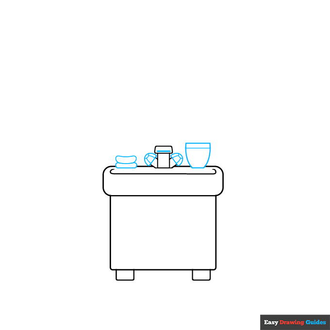 Bathroom step-by-step drawing tutorial: step 2