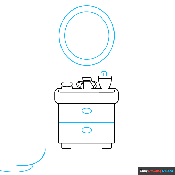 Bathroom step-by-step drawing tutorial: step 3