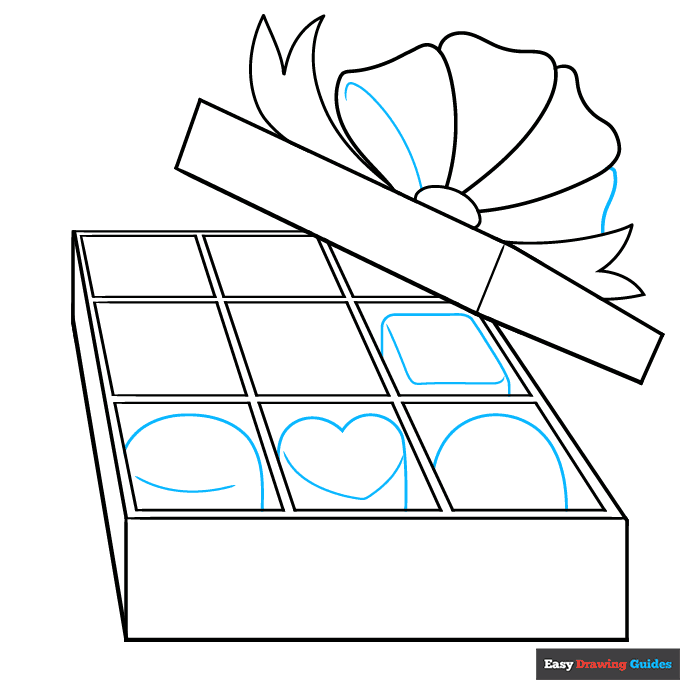 Box of Chocolates step-by-step drawing tutorial: step 5