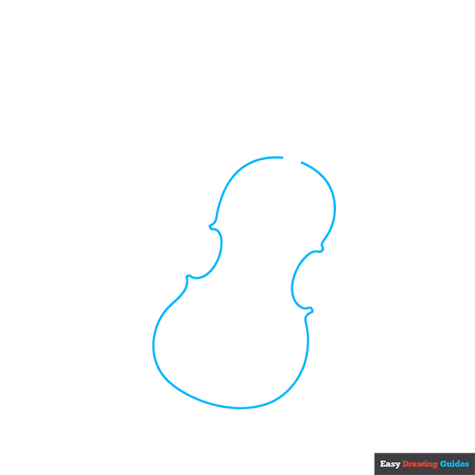 Cello step-by-step drawing tutorial: step 1