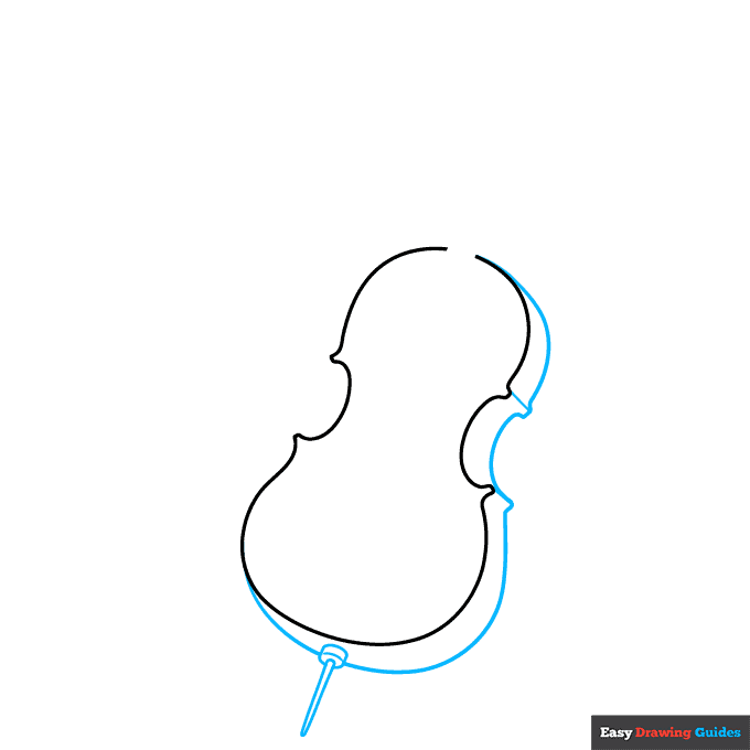 Cello step-by-step drawing tutorial: step 2