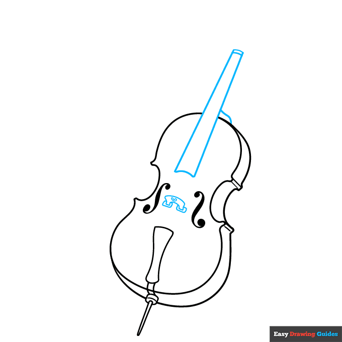 Cello step-by-step drawing tutorial: step 4