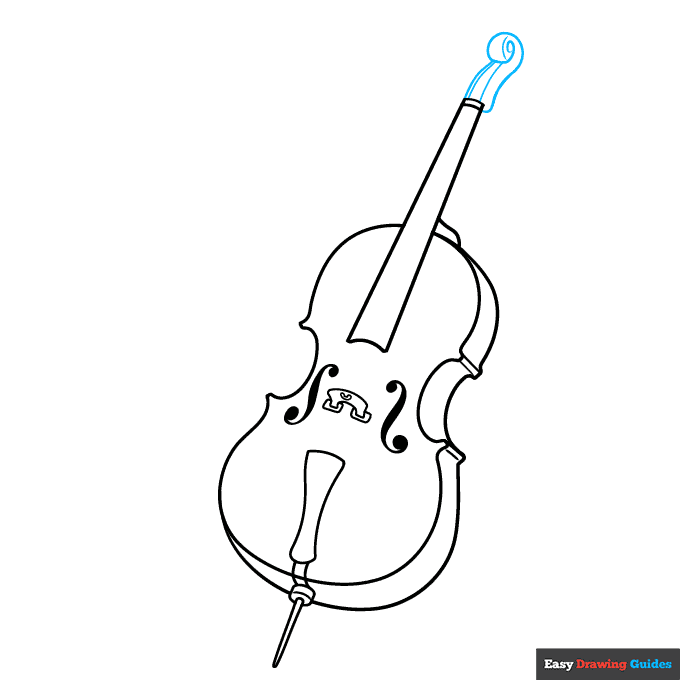 Cello step-by-step drawing tutorial: step 5
