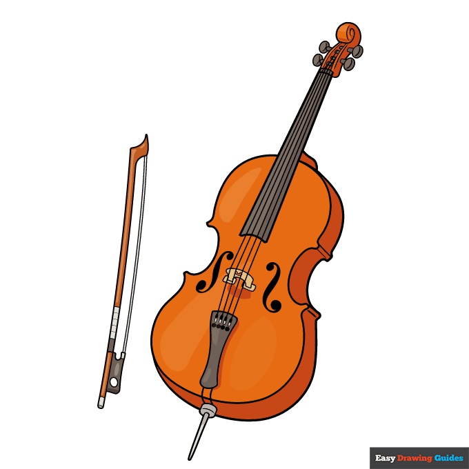 Cello step-by-step drawing tutorial: step 11