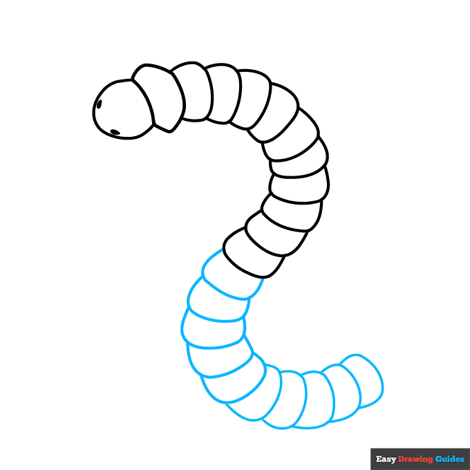Centipede step-by-step drawing tutorial: step 3