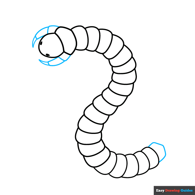 Centipede step-by-step drawing tutorial: step 4